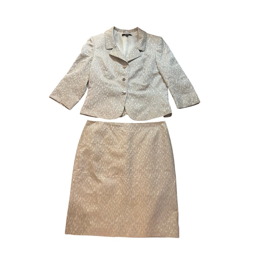 Alex Marie Metallic Skirt Suit SZ 14